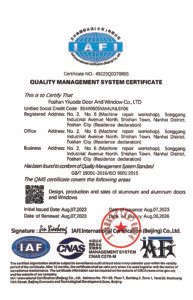 ISO Quality System Certification